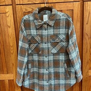 Womens Shacket Brown/Gray/White